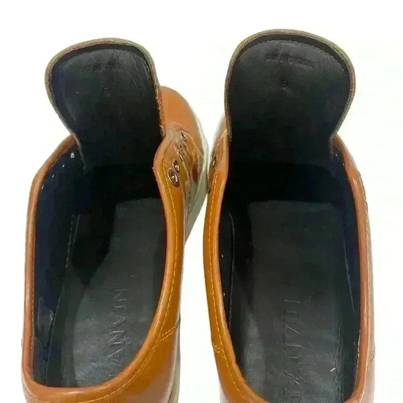 LANVIN DBB1 Men’s Brown Patent Leather Sneakers Casual Rubber Sole UK 9 / US 10 - Picture 8 of 12